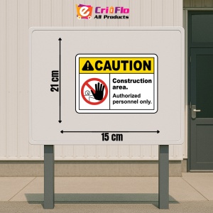 Indicator Construction Area Authorized Only Sign, Sticker autocolant - Img 2