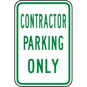 Indicator Contractor Parking Only Sign, Sticker autocolant