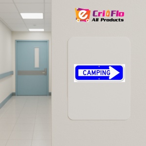 Indicator Cu directie spre camping, Sticker autocolant - Img 5