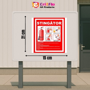 Indicator Cu instructiuni pentru stingator, Sticker autocolant - Img 2