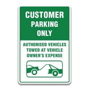 Indicator CUSTOMER PARKING ONLY SIGN, Sticker autocolant - Img 1