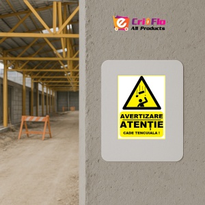 Indicator De avertizare atentie cade tencuiala, Sticker autocolant - Img 5