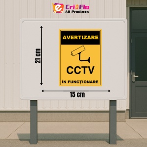 Indicator De avertizare CCTV in functiune, Sticker autocolant - Img 2