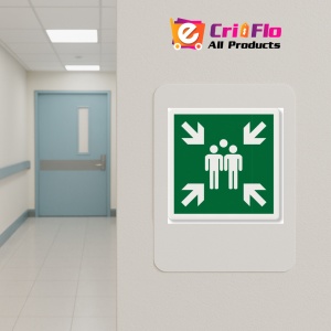 Indicator de circulatie pentru loc de adunare in caz de incendiu, Sticker autocolant - Img 4