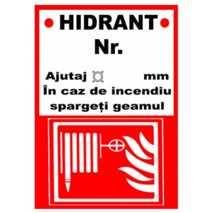 Indicator De informare hidranti, Sticker autocolant