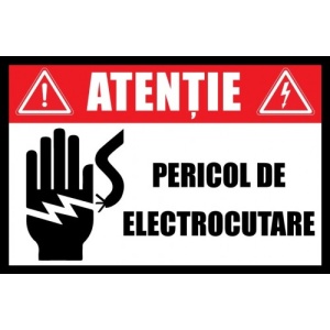 Indicator De interzicere atentie pericol de electrocutare, Sticker autocolant