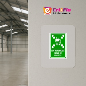 Indicator De securitate loc de adunare in caz de urgenta, Sticker autocolant - Img 3