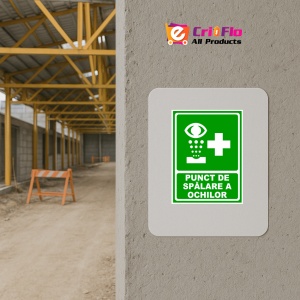 Indicator De securitate pentru punct de spalare a ochilor, Sticker autocolant - Img 5