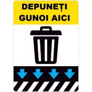 Indicator Depuneti gunoi aici, Sticker autocolant
