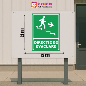 Indicator Directie de evacuare coborare dreapta, Sticker autocolant - Img 2