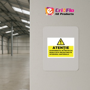 Indicator Echipamentul de protectie este obligatoriu in interiorul santierului, Sticker autocolant - Img 3