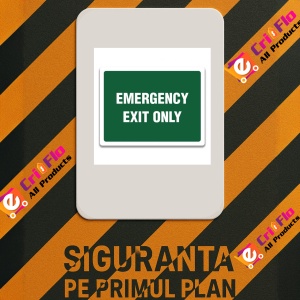 Indicator EMERGENCY EXIT ONLY SIGN, Sticker autocolant - Img 2