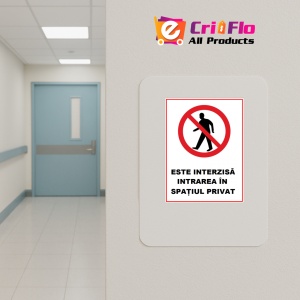 Indicator Este interzis intrarea in spatiul privat, Sticker autocolant - Img 4