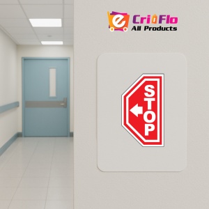 Indicator Eticheta stop pentru podea cu sageata spre stanga, Sticker autocolant - Img 4
