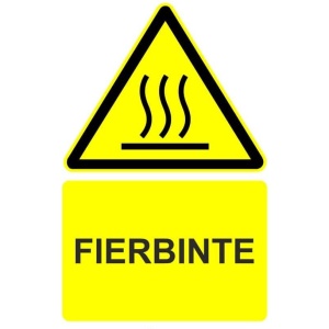 Indicator Fierbinte indicator de avertizare, Sticker autocolant