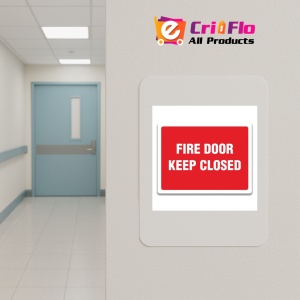 Indicator FIRE DOOR KEEP CLOSED SIGN, Sticker autocolant - Img 4