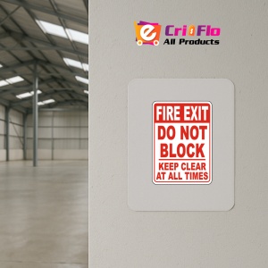Indicator Fire Exit Do Not Block Keep Clear Sign, Sticker autocolant - Img 3