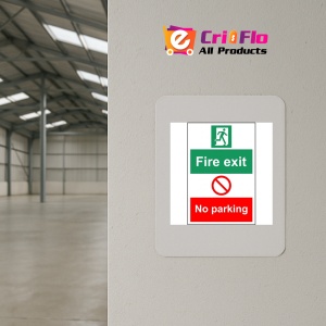 Indicator Fire exit no parking, Sticker autocolant - Img 3