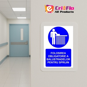 Indicator Folosirea obligatorie a balustradelor pentru sprijin indicator de obligativitate, Sticker autocolant - Img 5