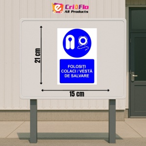Indicator Folositi colaci vesta de salvare indicator de obligativitate, Sticker autocolant - Img 2
