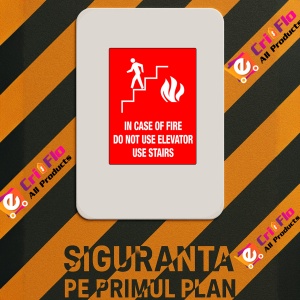 Indicator In case fire do not use elevator use stairs sign, Sticker autocolant - Img 2