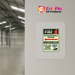 Indicator In Case of Fire Exit Building Quickly Left Arrow Sign, Sticker autocolant - Img 3