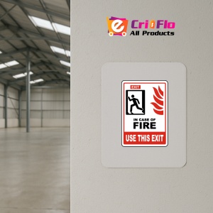 Indicator In Case of Fire Use This Exit Sign, Sticker autocolant - Img 3