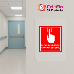 Indicator In caz de urgenta apasati butonul, Sticker autocolant - Img 4