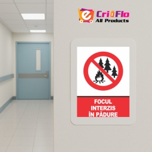 Indicator Indicator focul interzis in padure, Sticker autocolant - Img 5