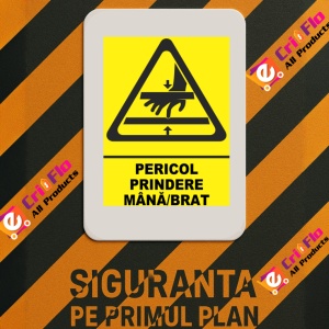 Indicator Indicator pericol prindere mana brat, Sticker autocolant - Img 3