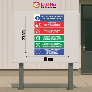 Indicator Inscrtuctiuni de urmat in caz de incendiu, Sticker autocolant - Img 2