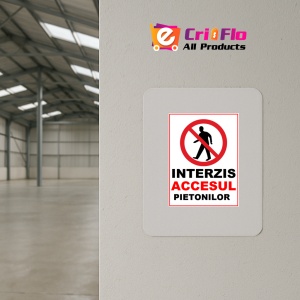 Indicator Interzis accesul pietonilor, Sticker autocolant - Img 3