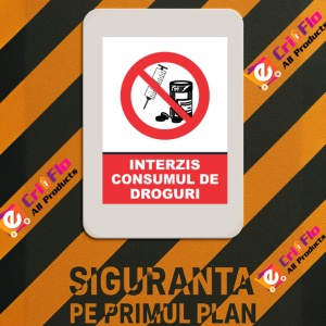 Indicator Interzis consumul de droguri, Sticker autocolant - Img 3