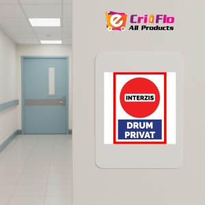 Indicator Interzis drum privat, Sticker autocolant - Img 4