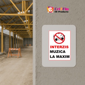 Indicator Interzis muzica la maxim, Sticker autocolant - Img 5