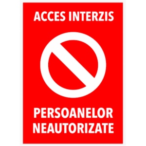 Indicator Interzis persoanelor neautorizate, Sticker autocolant