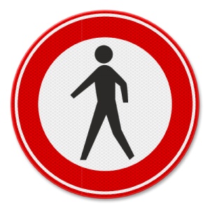 Indicator Interzis pietonilor, Sticker autocolant