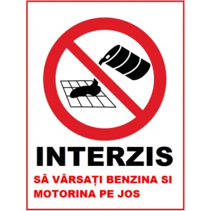 Indicator Interzis sa varsati benzina si motorina pe jos, Sticker autocolant