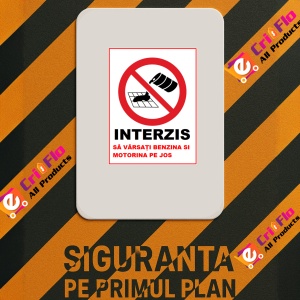 Indicator Interzis sa varsati benzina si motorina pe jos, Sticker autocolant - Img 2