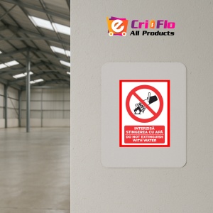 Indicator Interzis stingerea cu apa do not extinguish with water, Sticker autocolant - Img 3