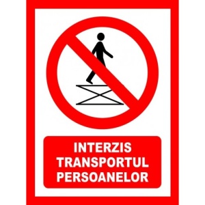 Indicator Interzis transportul persoanelor, Sticker autocolant