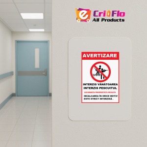 Indicator Interzis vanatoarea si interzis pescuitul, Sticker autocolant - Img 4