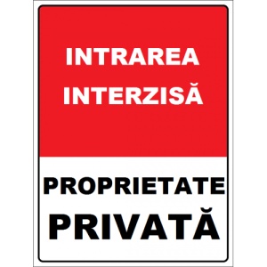 Indicator Intrare interzisa proprietate privata, Sticker autocolant