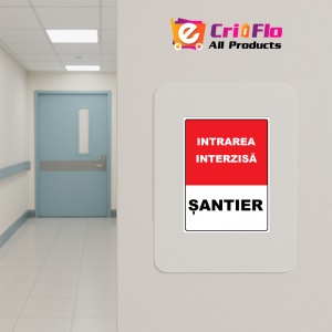 Indicator Intrare interzisa santier, Sticker autocolant - Img 4