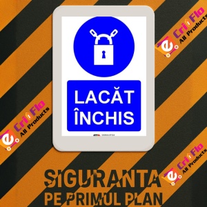 Indicator Lacat inchis indicator obligativitate, Sticker autocolant - Img 3