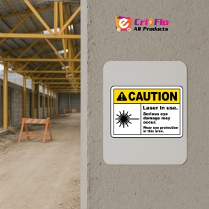 Indicator Laser In Use Wear Eye Protection Sign, Sticker autocolant - Img 5