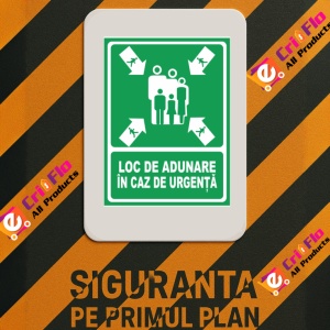 Indicator Loc de adunare in caz de urgenta, Sticker autocolant - Img 3