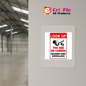 Indicator Look up you are on camera recorded video surveillance, Sticker autocolant - Img 3