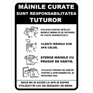 Indicator Mainile curate sunt responsabilitatea tuturor, Sticker autocolant