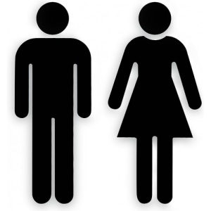 Indicator Men and Women Bathroom Decor sign, Sticker autocolant